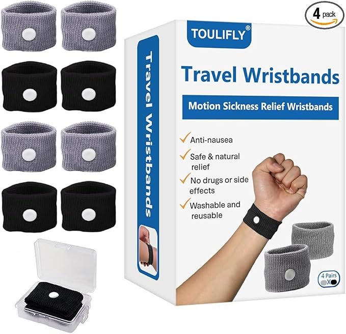 Travel Wristbands,Travel Motion Sickness Relief Wrist Band,Natural Nausea Relief
