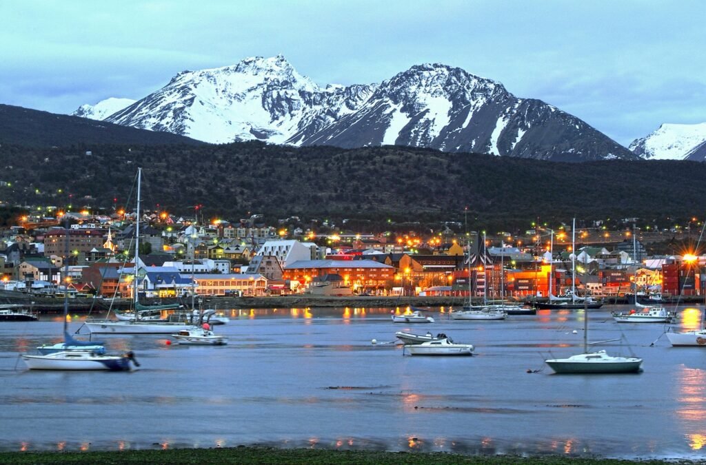 A waterfront view of Ushuaia, Argentina