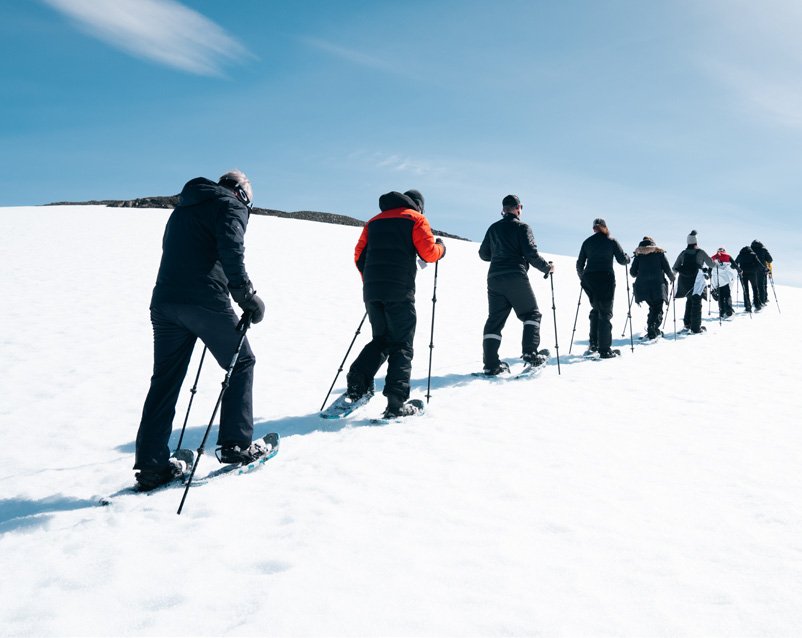 Caminhada com raquetes de neve